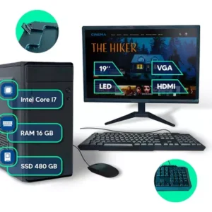 Pc Computador Completo Intel I7 16gb Ssd 480gb Monitor 19