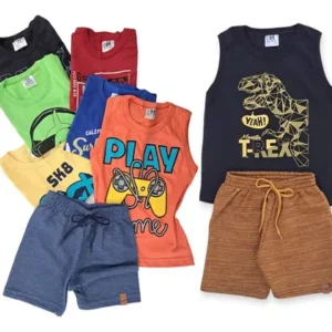 Kit 5 Conjunto Regata Premium Sortido Infantil Menino Verão